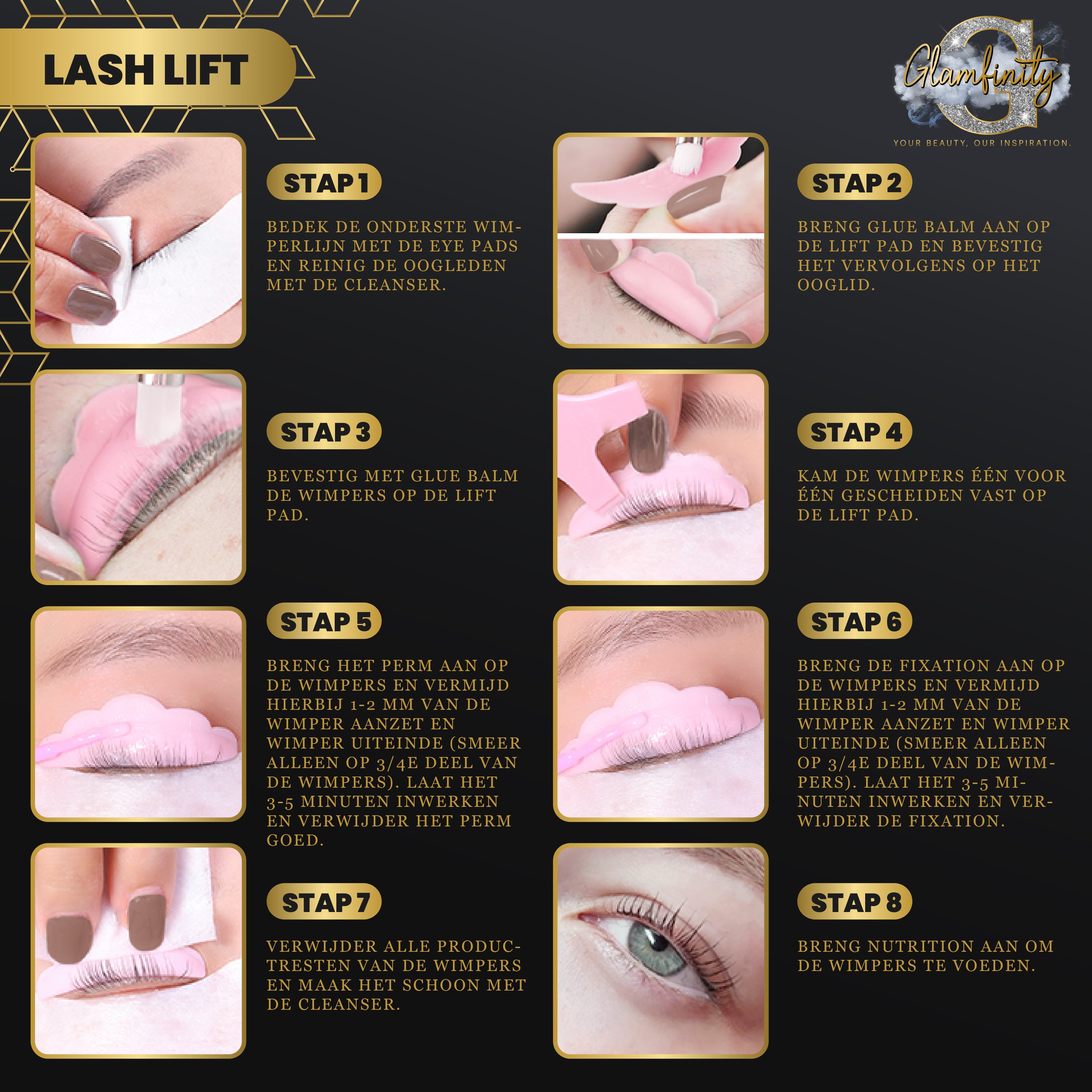 2in1 Lash lift & Brow lamination kit - met glue balm